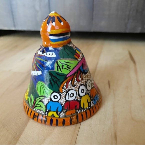 Mexican ceramic Other - Mexican Folk Art Hand-Painted Talavera Ceramic Bell Mexico Home Decor